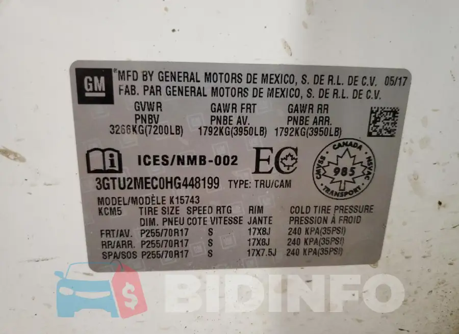 3GTU2MEC0HG448199 Photo# 12
