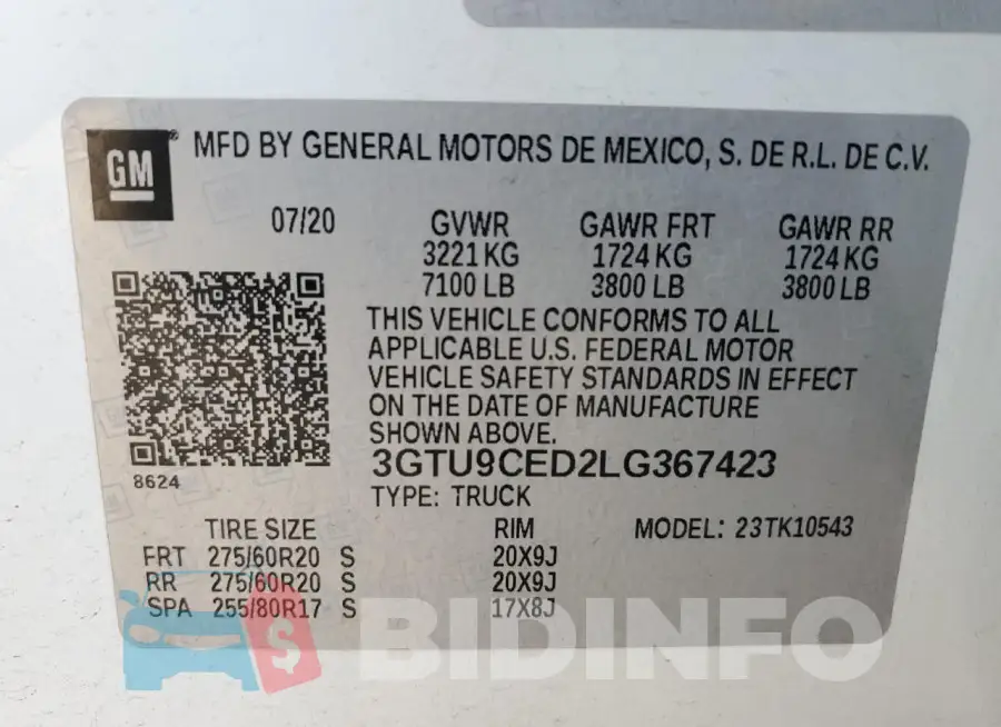 3GTU9CED2LG367423 Photo# 12