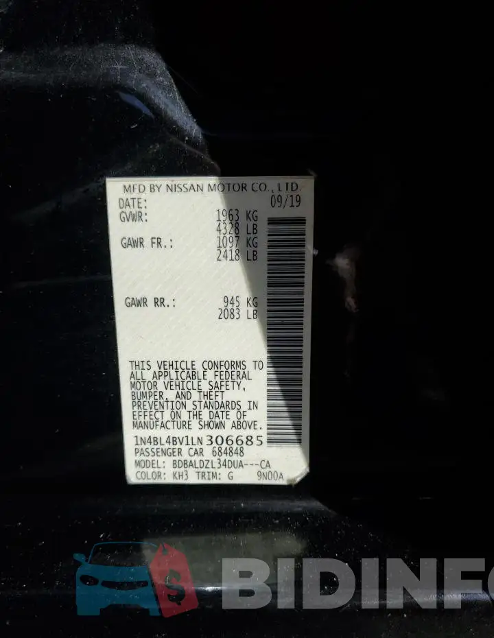 1N4BL4BV1LN306685 Photo# 12