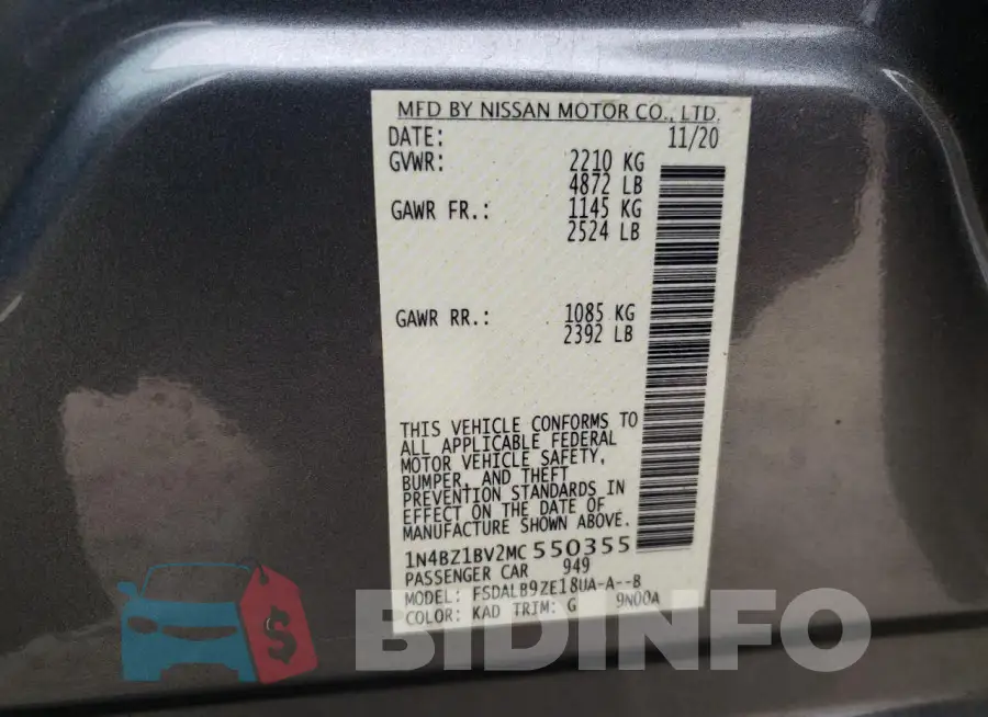 1N4BZ1BV2MC550355 Photo# 12