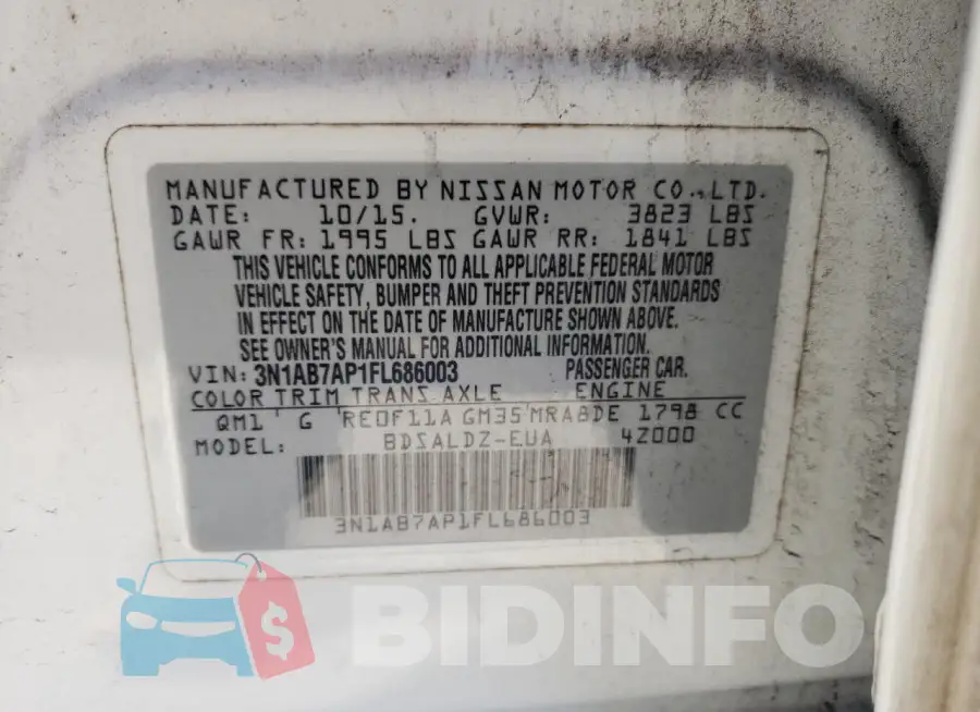 3N1AB7AP1FL686003 Photo# 13