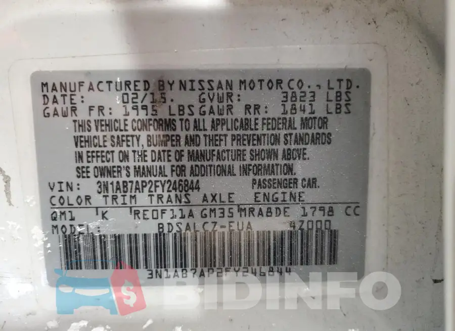 3N1AB7AP2FY246844 Photo# 13