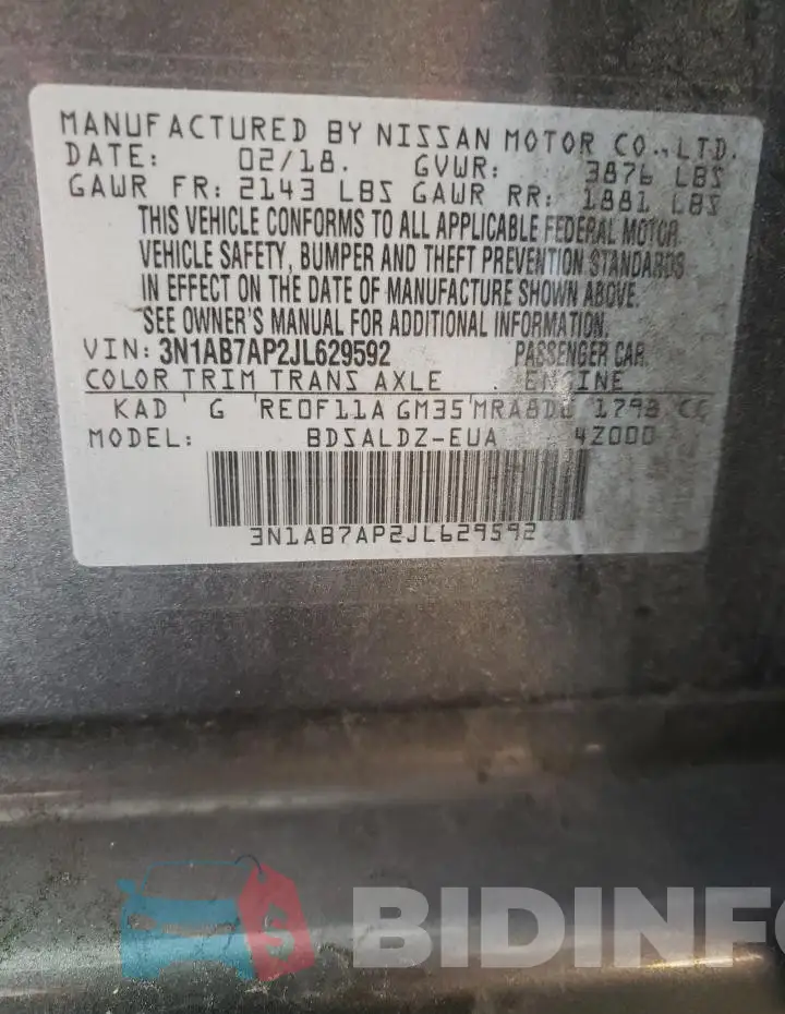 3N1AB7AP2JL629592 Photo# 12