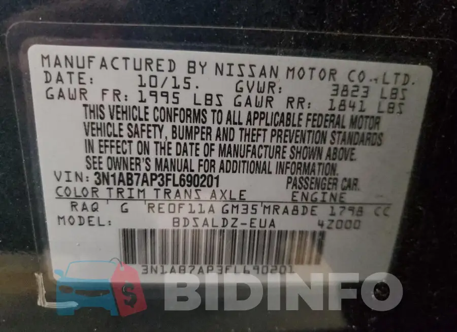 3N1AB7AP3FL690201 Photo# 13