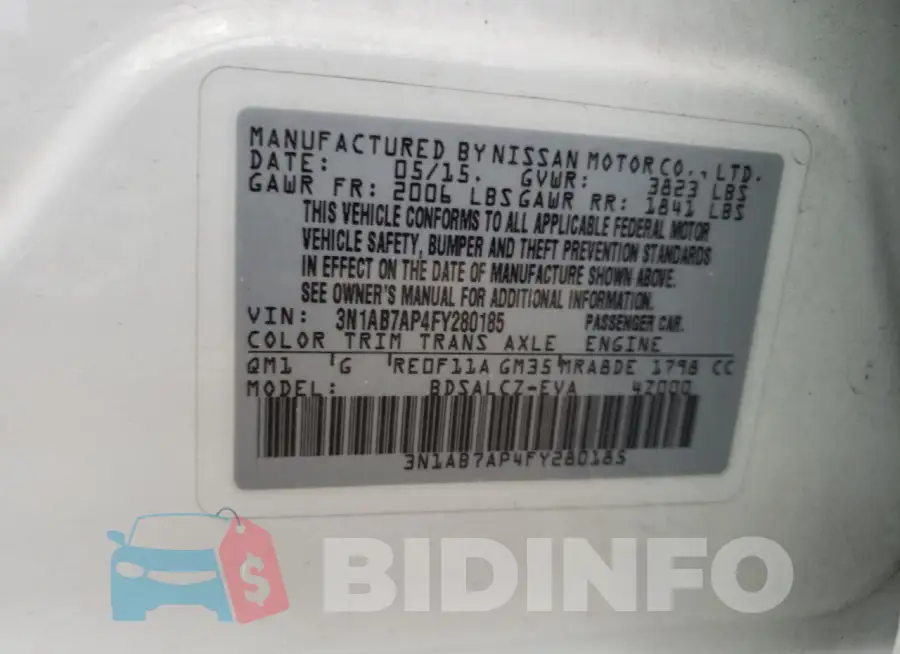 3N1AB7AP4FY280185 Photo# 12