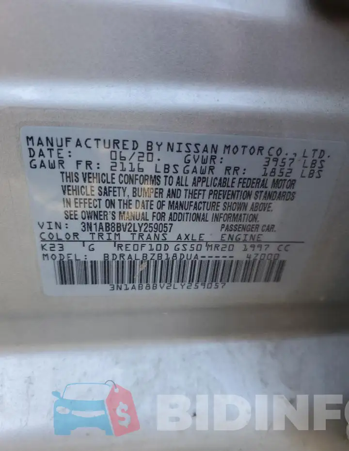 3N1AB8BV2LY259057 Photo# 12