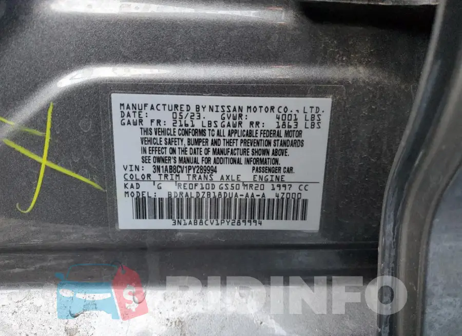 3N1AB8CV1PY289994 Photo# 13