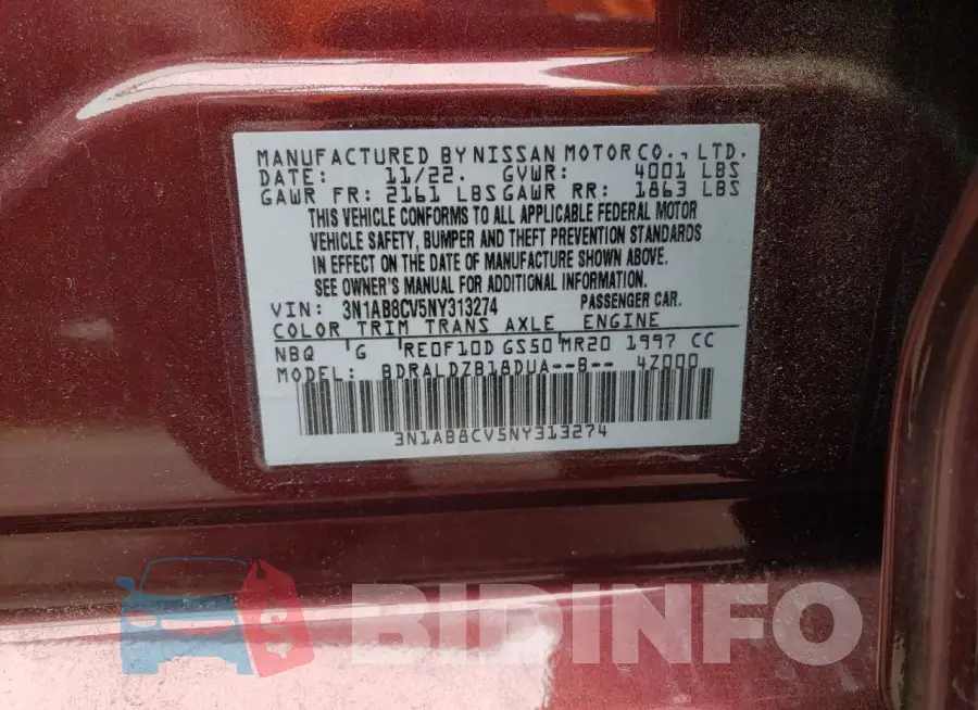 3N1AB8CV5NY313274 Photo# 13