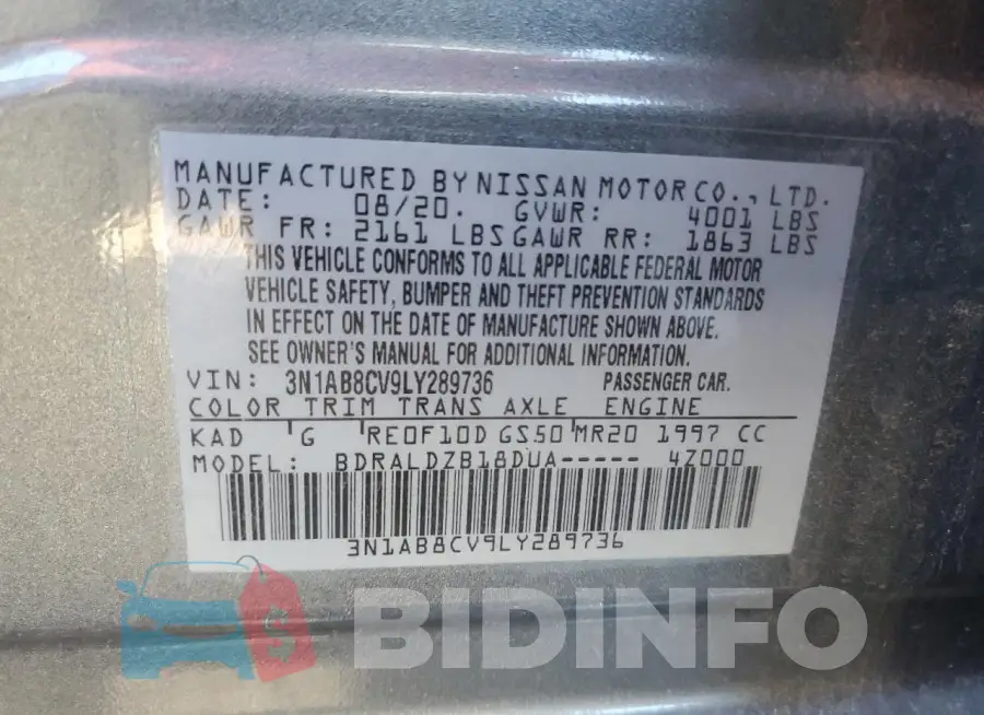 3N1AB8CV9LY289736 Photo# 13