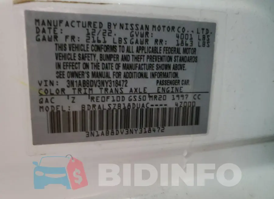 3N1AB8DV3NY318472 Photo# 12