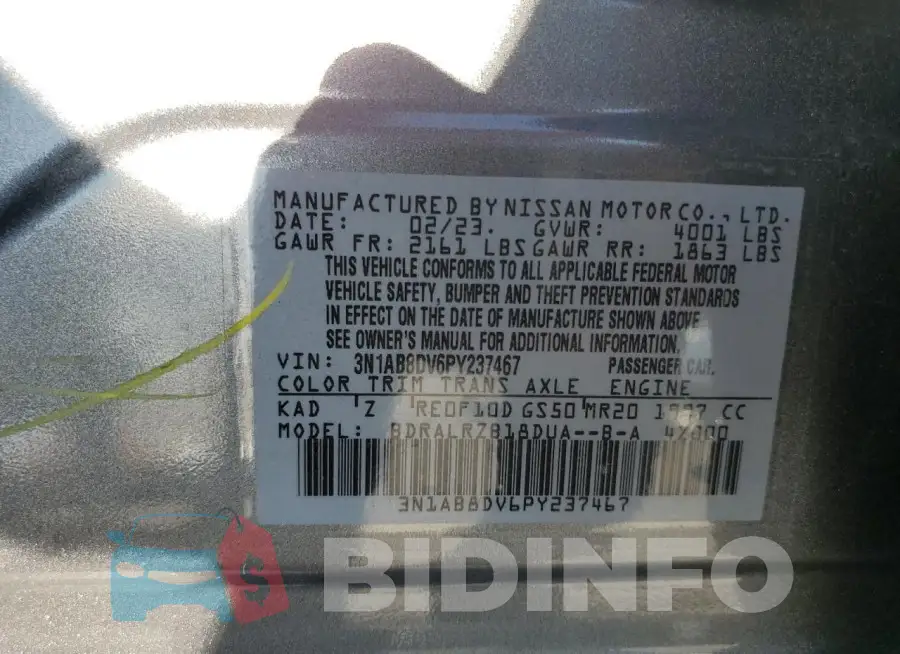 3N1AB8DV6PY237467 Photo# 12