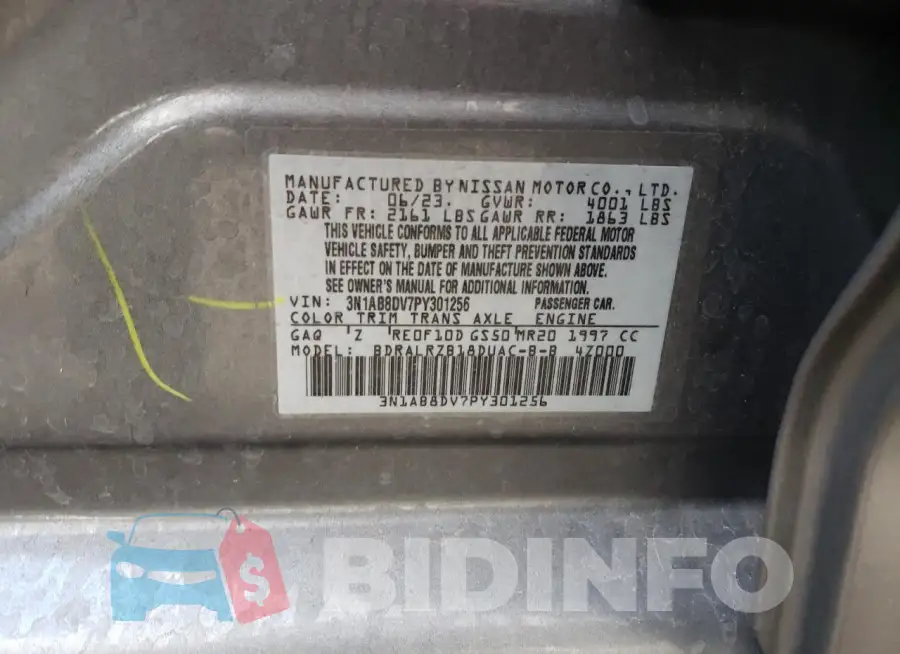 3N1AB8DV7PY301256 Photo# 12