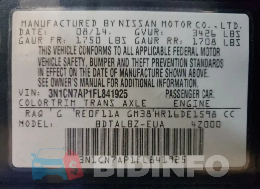 3N1CN7AP1FL841925 Photo# 13