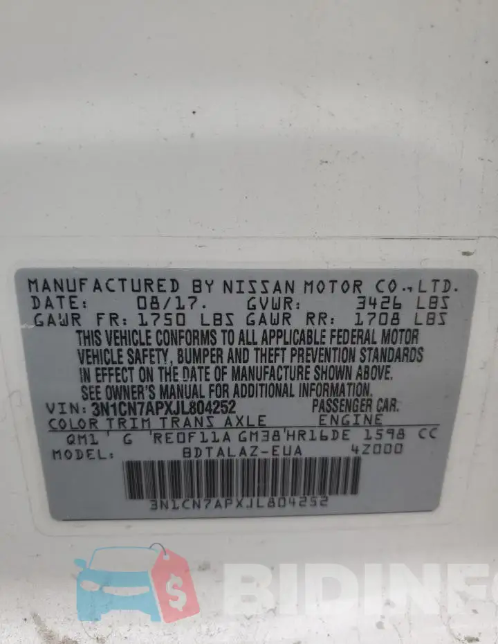 3N1CN7APXJL804252 Photo# 12