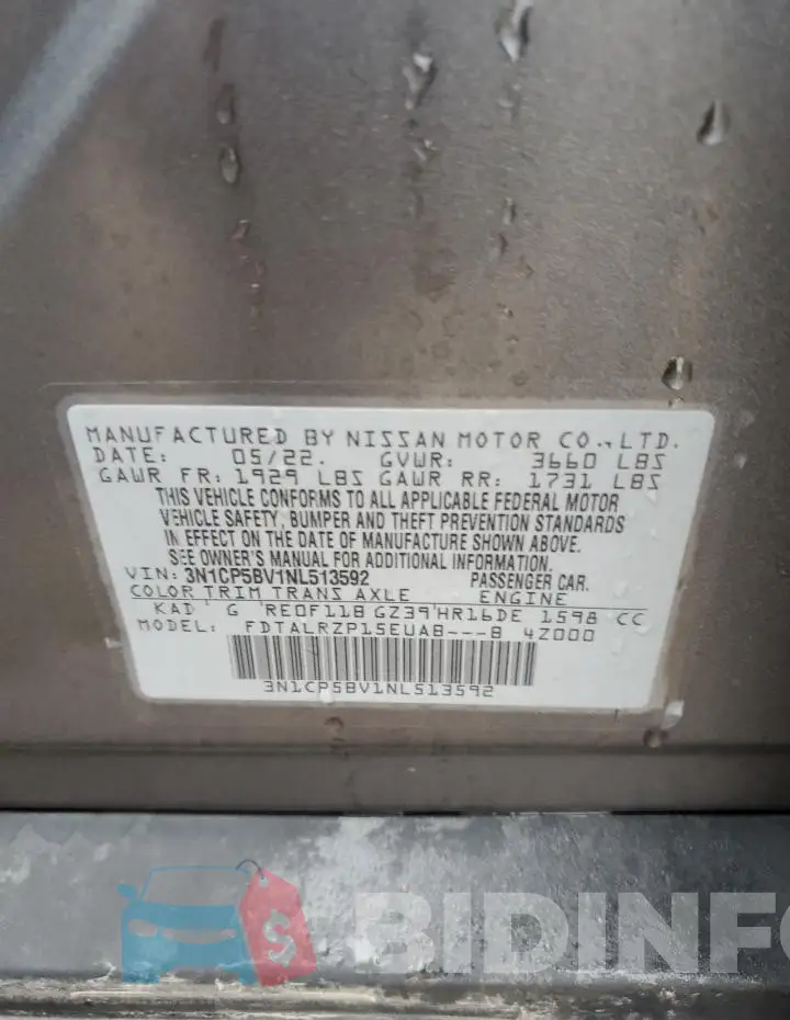 3N1CP5BV1NL513592 Photo# 13