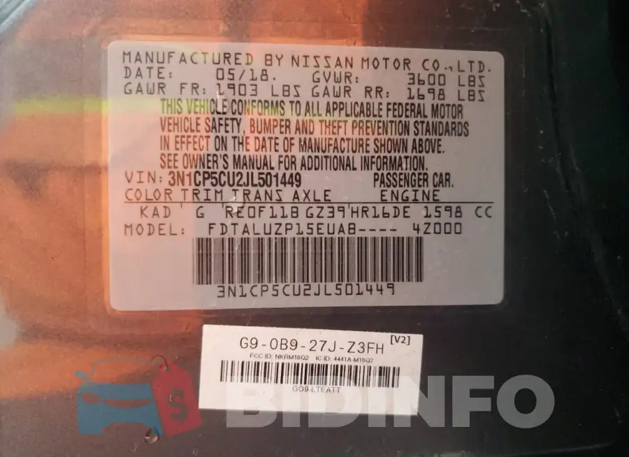 3N1CP5CU2JL501449 Photo# 12