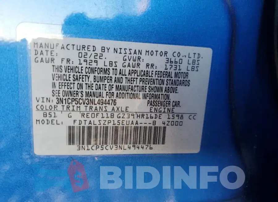 3N1CP5CV3NL494476 Photo# 12