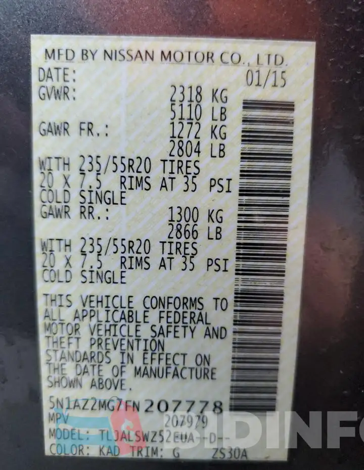 5N1AZ2MG7FN207778 Photo# 12