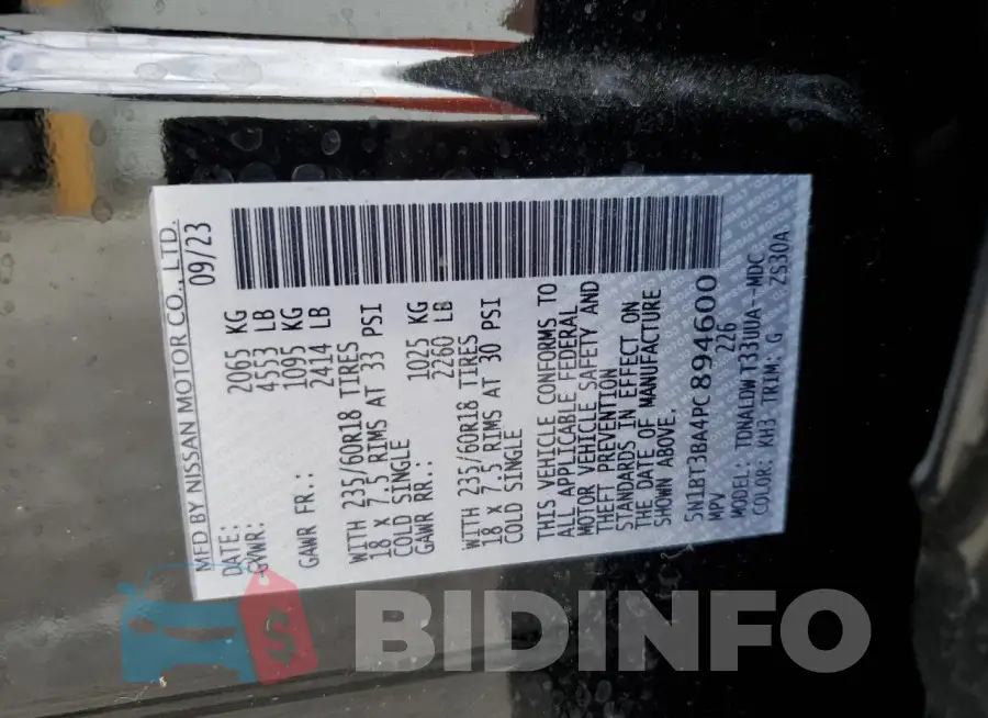 5N1BT3BA4PC894600 Photo# 13