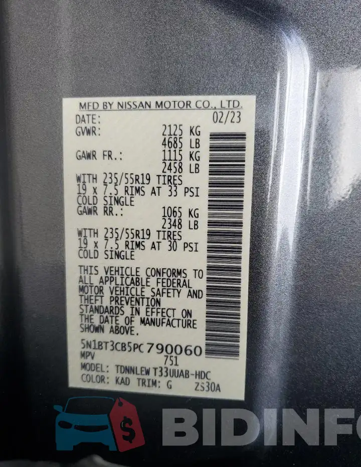 5N1BT3CB5PC790060 Photo# 13