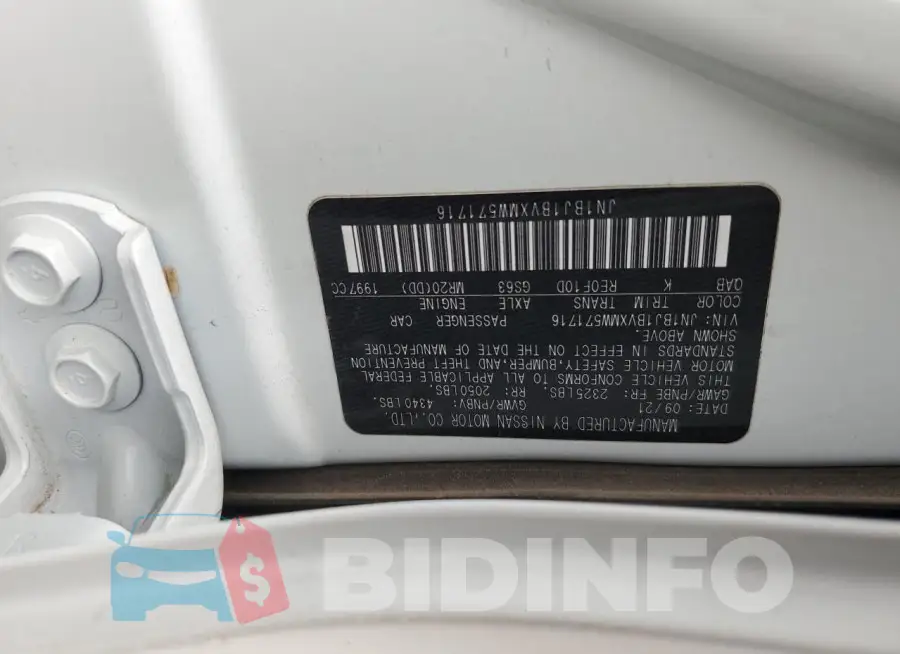 JN1BJ1BVXMW571716 Photo# 12