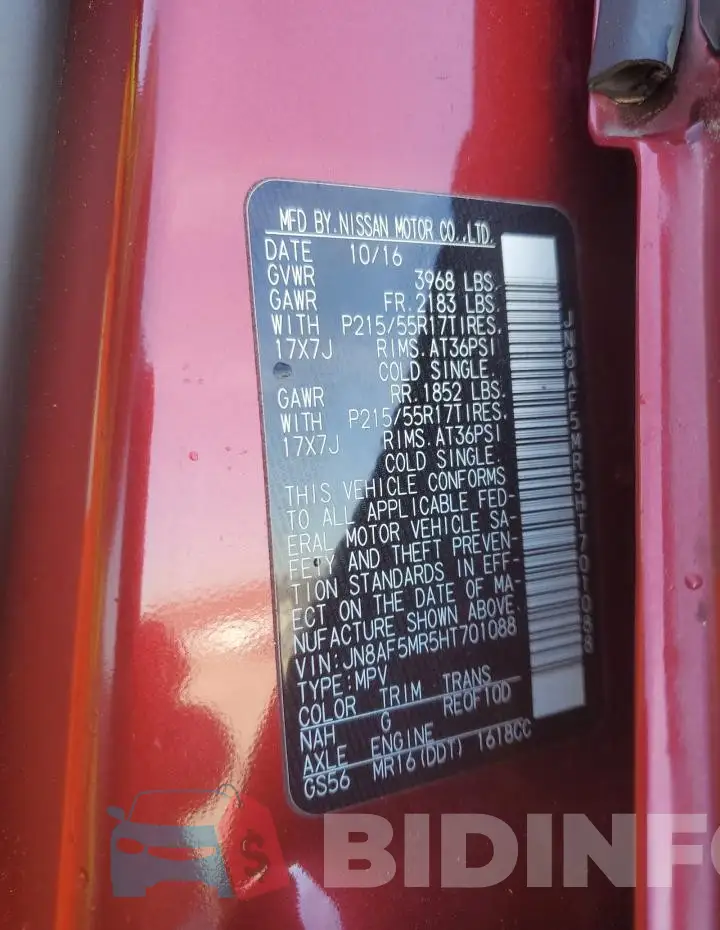 JN8AF5MR5HT701088 Photo# 12