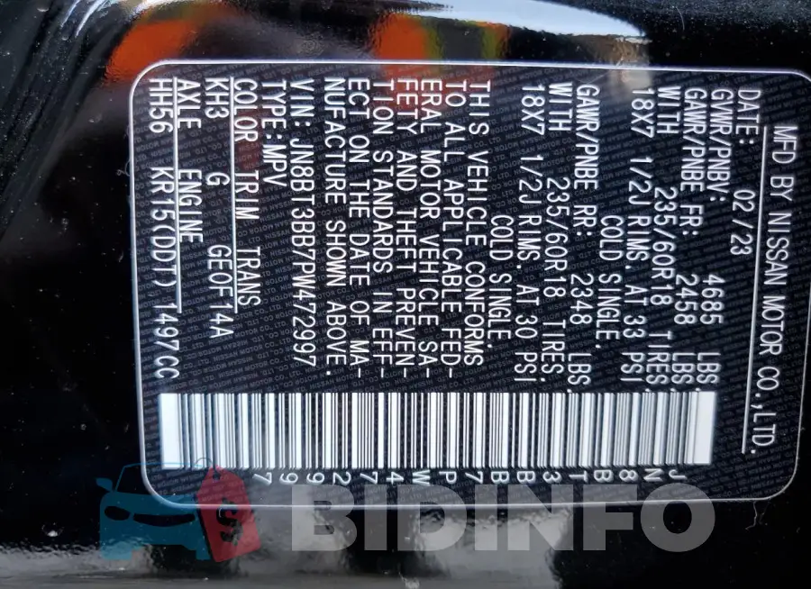 JN8BT3BB7PW472997 Photo# 12
