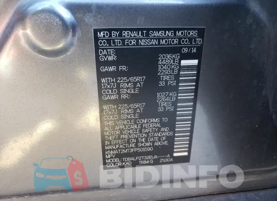 KNMAT2MT3FP501590 Photo# 13