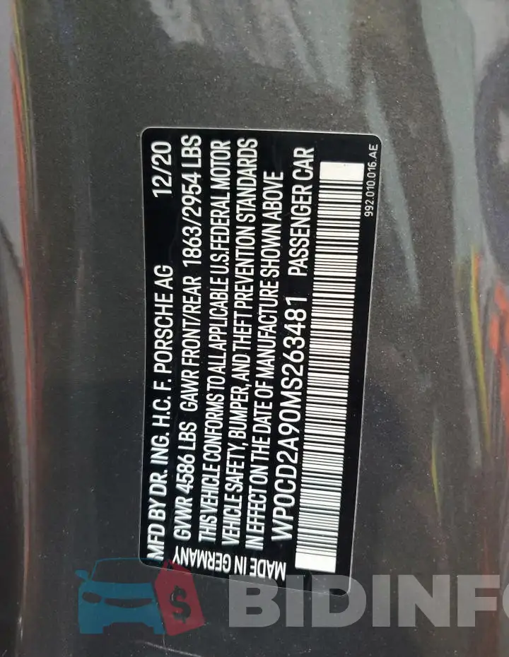 WP0CD2A90MS263481 Photo# 13