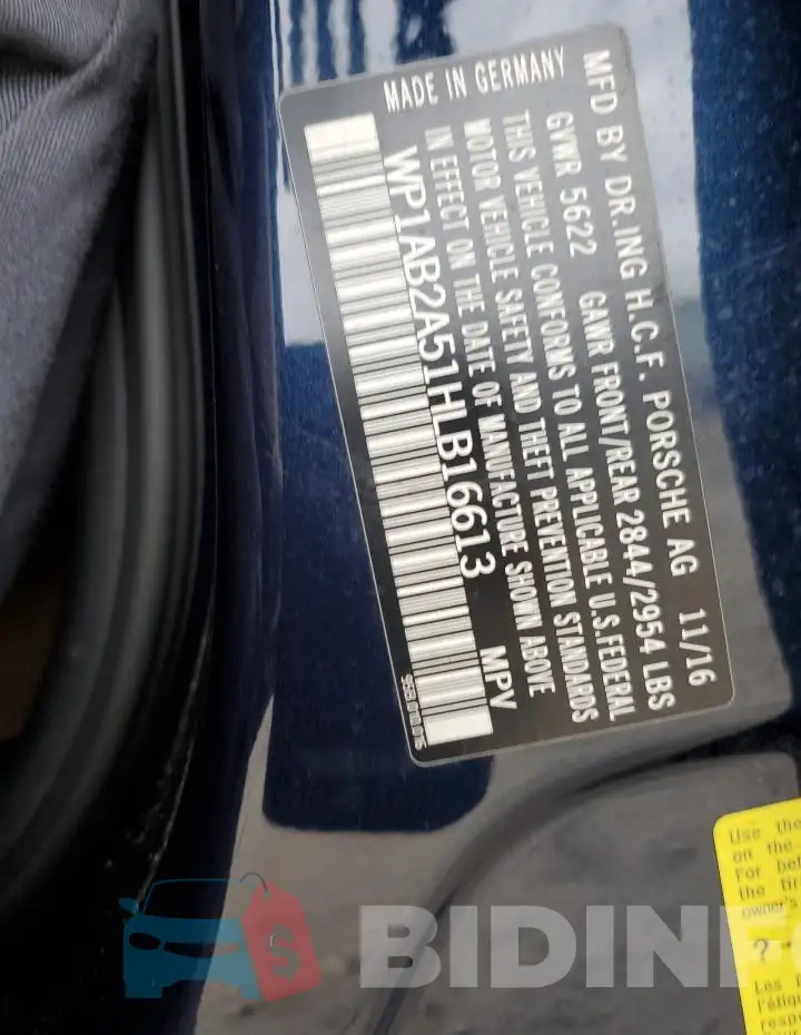 WP1AB2A51HLB16613 Photo# 13