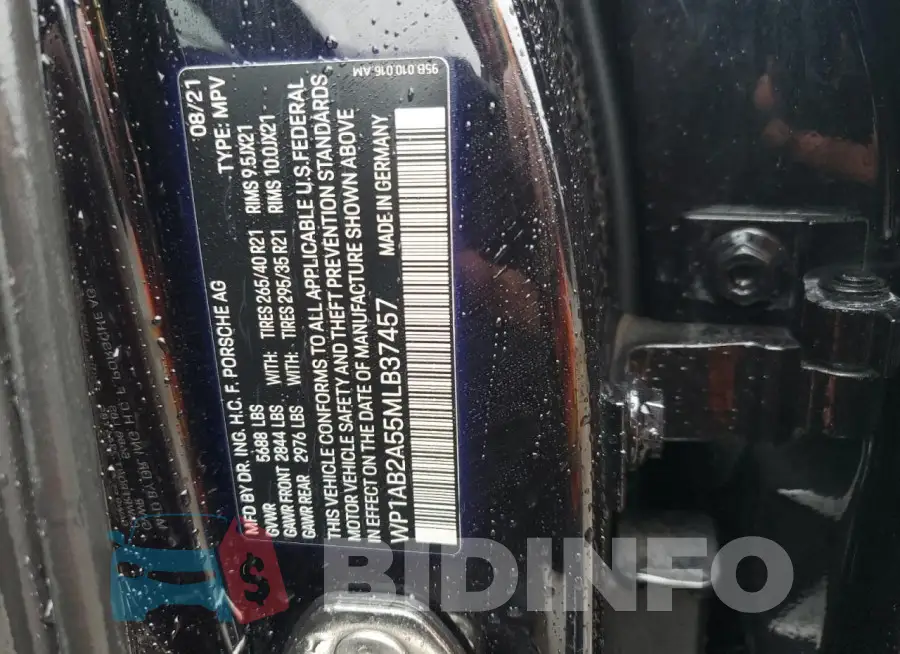 WP1AB2A55MLB37457 Photo# 14