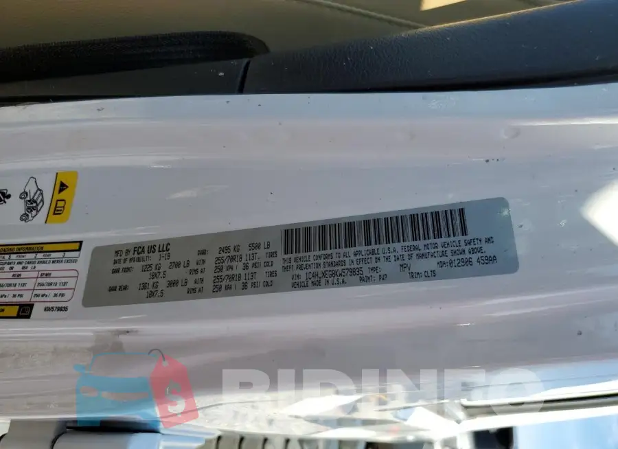 1C4HJXEG8KW579835 Photo# 12