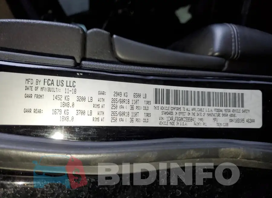1C4RJFBG0KC595841 Photo# 13