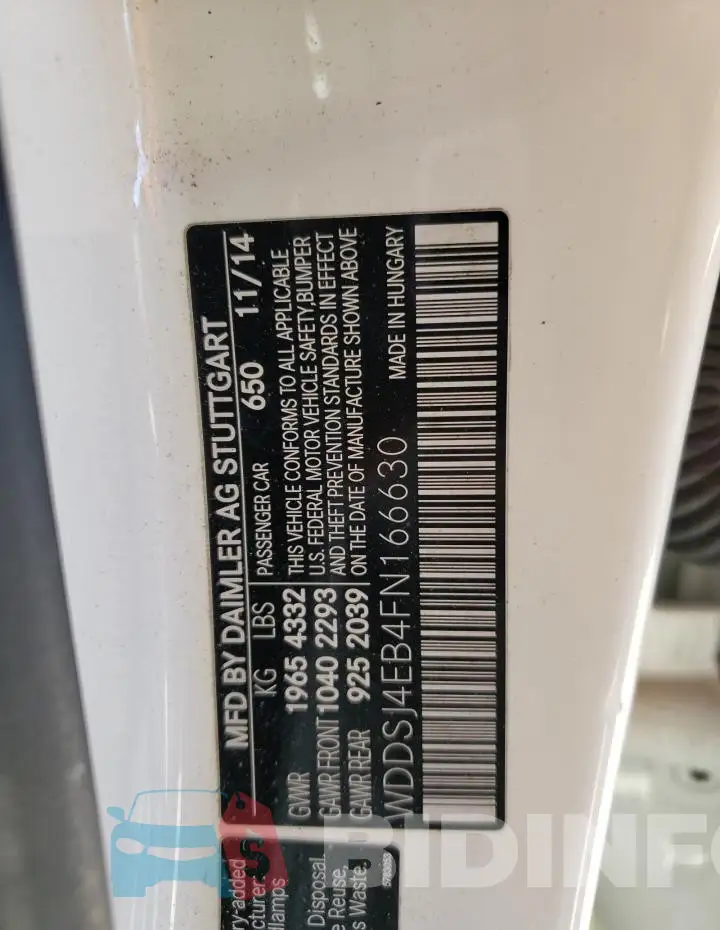WDDSJ4EB4FN166630 Photo# 12