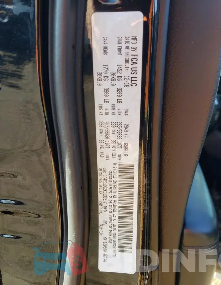 1C4RDJDG2KC633917 Photo# 12