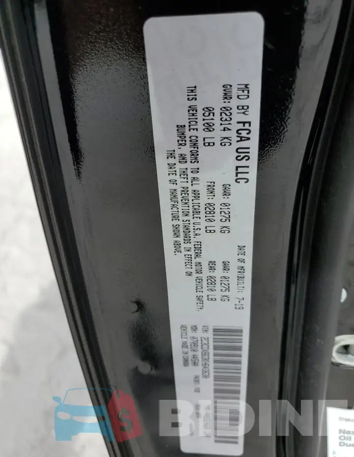 2C3CDXBG3KH643630 Photo# 13