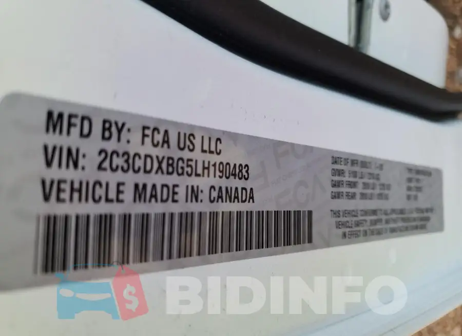 2C3CDXBG5LH190483 Photo# 12