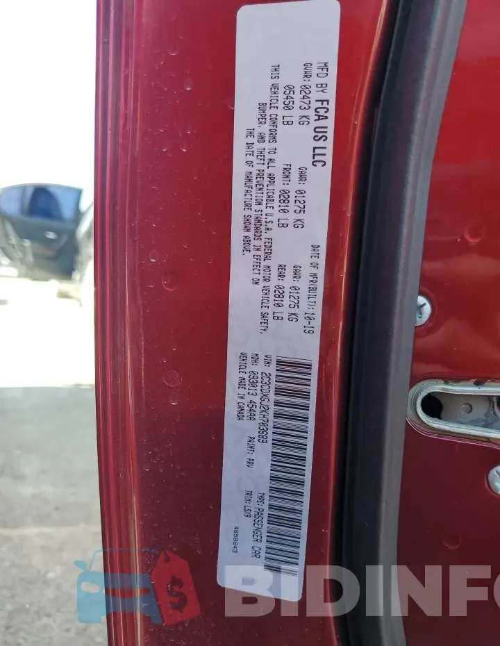 2C3CDXGJ2KH703689 Photo# 12