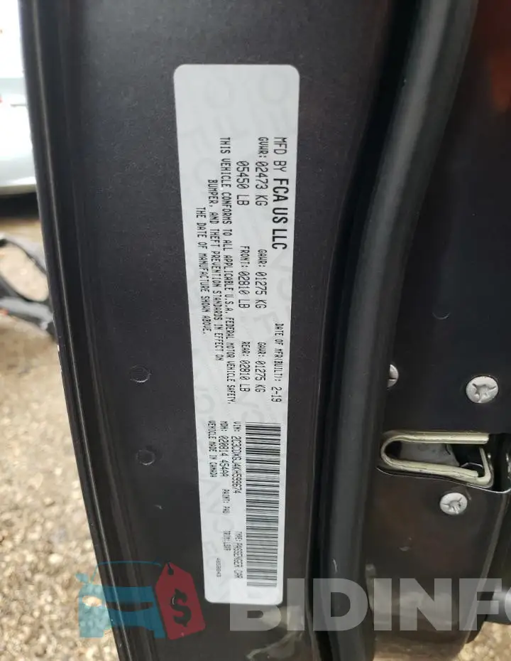 2C3CDXGJ4KH599674 Photo# 13
