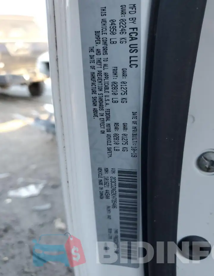 2C3CDZAG2KH735406 Photo# 12