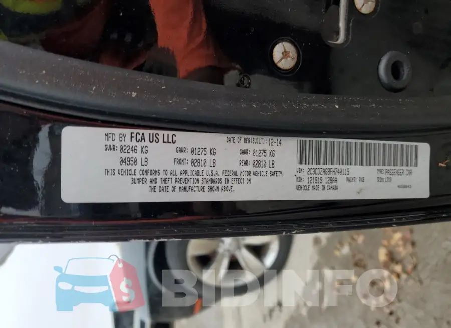 2C3CDZAG8FH740115 Photo# 12