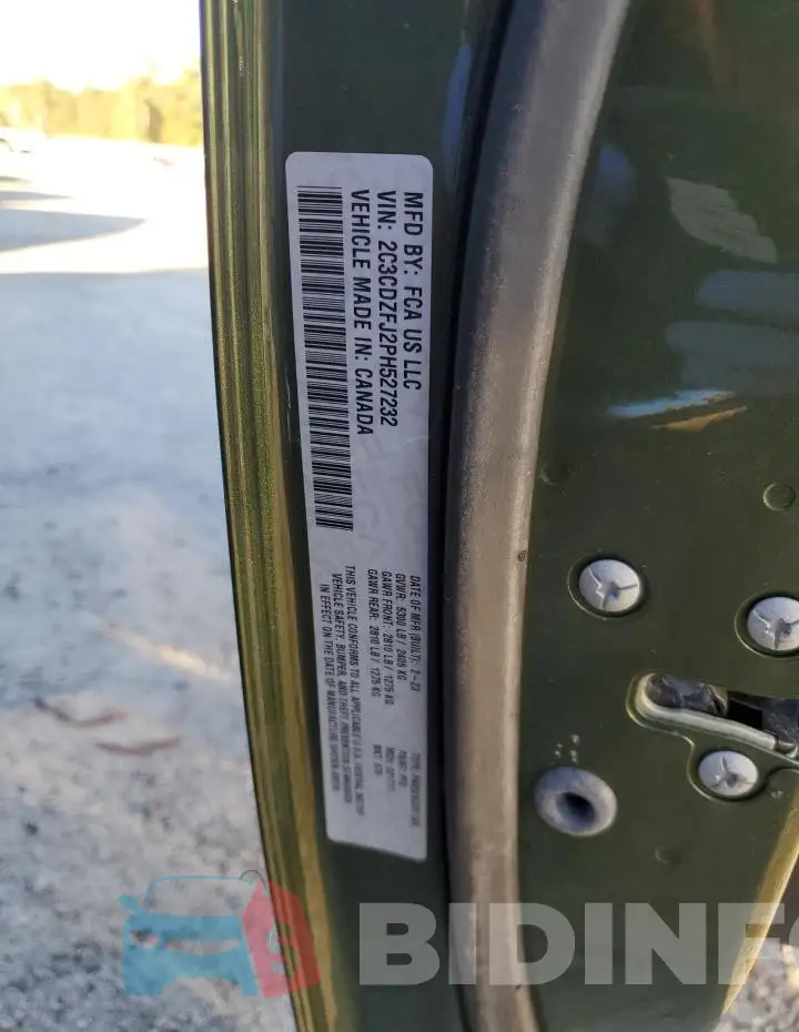 2C3CDZFJ2PH527232 Photo# 12