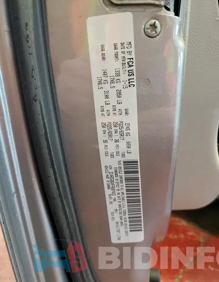 2C4RDGBGXFR687422 Photo# 13