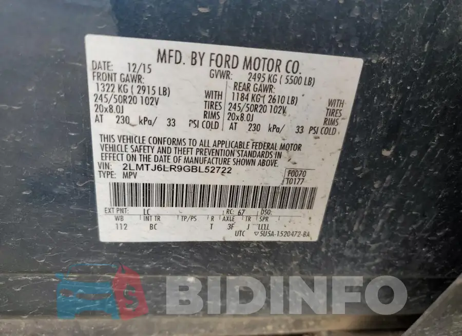 2LMTJ6LR9GBL52722 Photo# 12