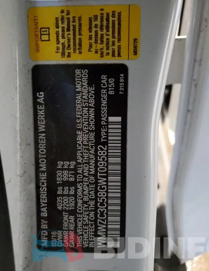 WMWZC3C58GWT09582 Photo# 13