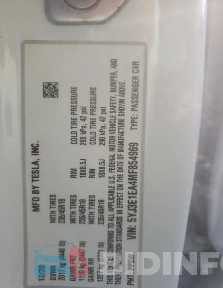 5YJ3E1EA4MF854969 Photo# 12