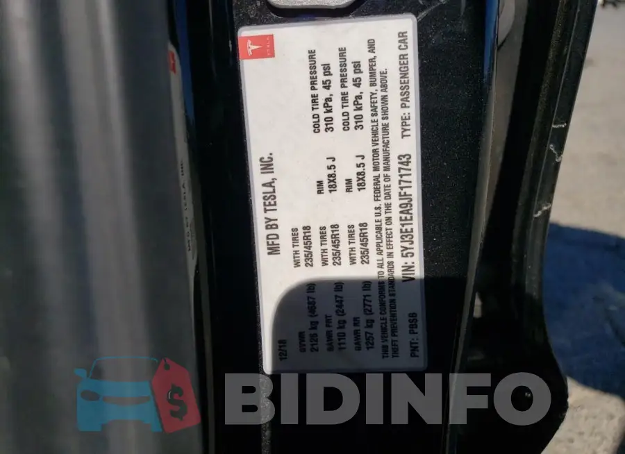 5YJ3E1EA9JF171743 Photo# 13