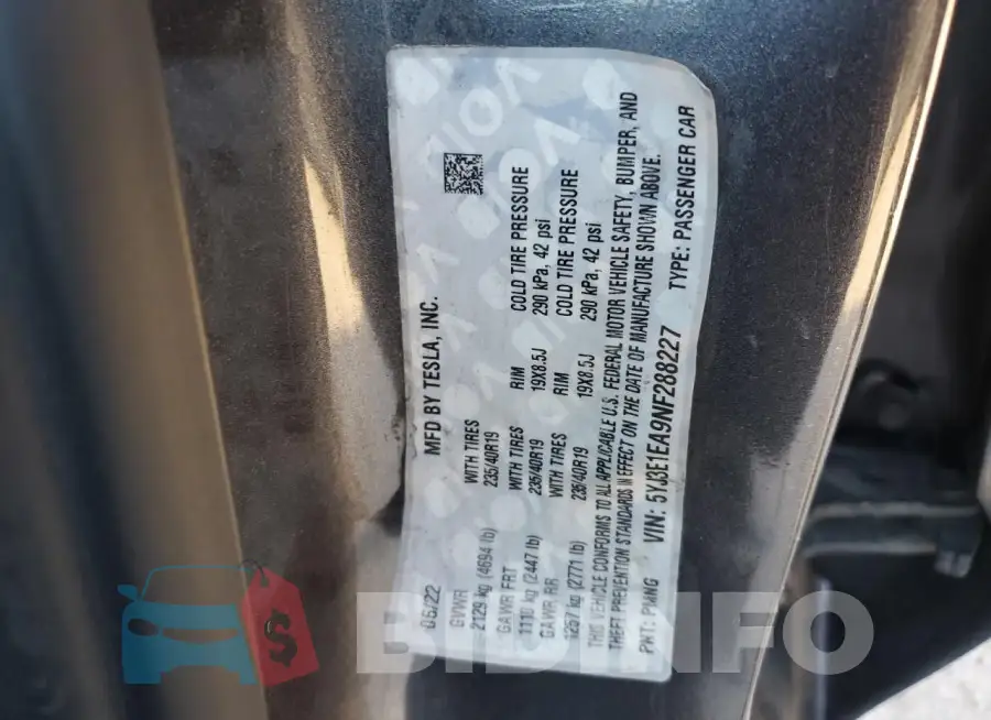 5YJ3E1EA9NF288227 Photo# 12