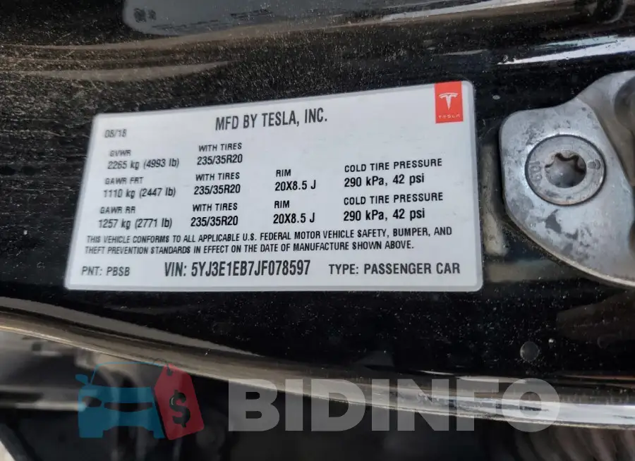 5YJ3E1EB7JF078597 Photo# 12