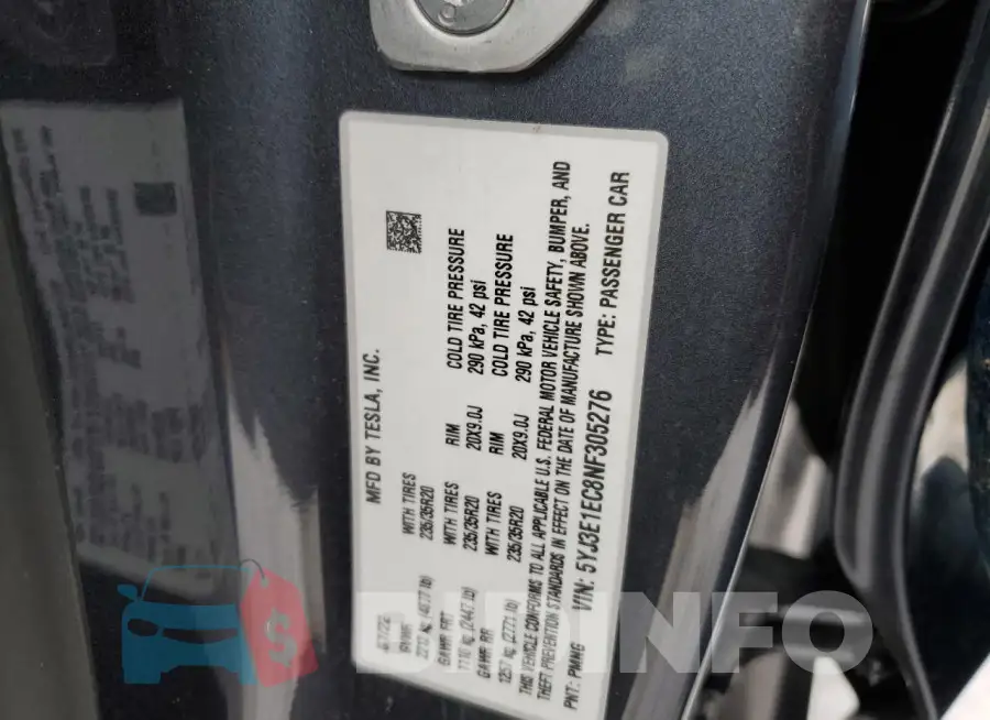 5YJ3E1EC8NF305276 Photo# 13
